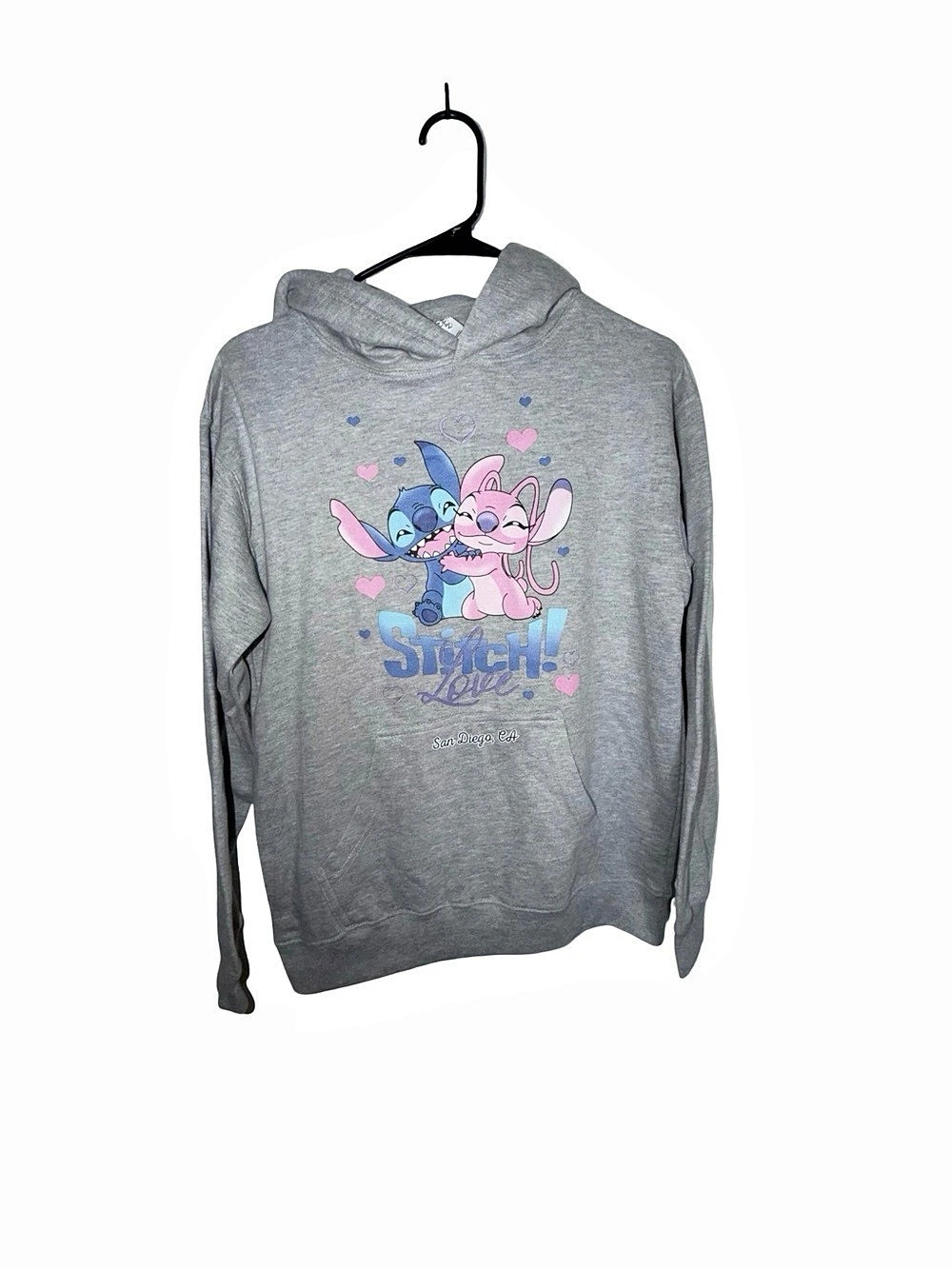 Apparel Collective Stitch Love Gray Graphic Hoodie Size Large